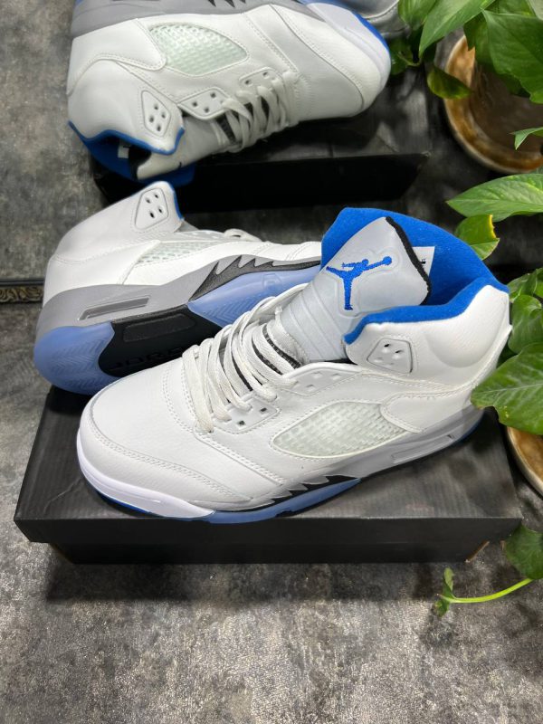 نایک ایر جردن ۵ آبی سفید Nike air jordan 5 white blue - Image 3