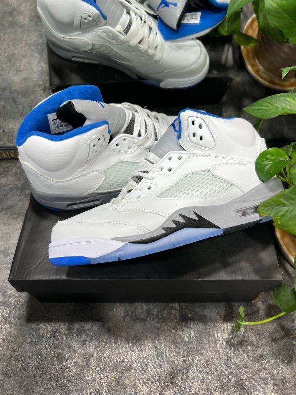 نایک ایر جردن ۵ آبی سفید Nike air jordan 5 white blue - Image 2