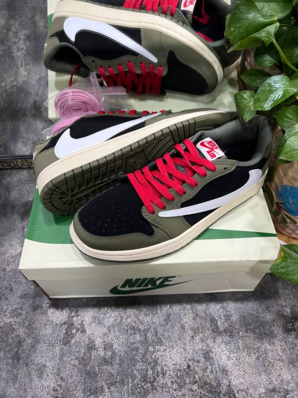 نایک جردن ۱ بدون ساق تراویس اسکات زیتونی سبز جیر Nike air Travis Scott Olive Green - Image 3