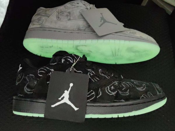 نایک جردن ۱ بدون ساق تراویس اسکات کواز مشکی Nike air jordan 1 low Travis Scott kaws black - Image 2