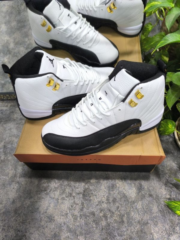 نایک ایر جردن ۱۲ طلایی سفید Nike air jordan 12 black white - Image 3