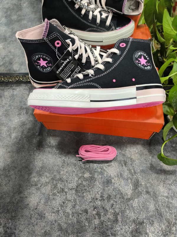 کانورس آل استار ساقدار ۱۹۷۰ صورتی مشکی Converse all star 1970 black pink - Image 2