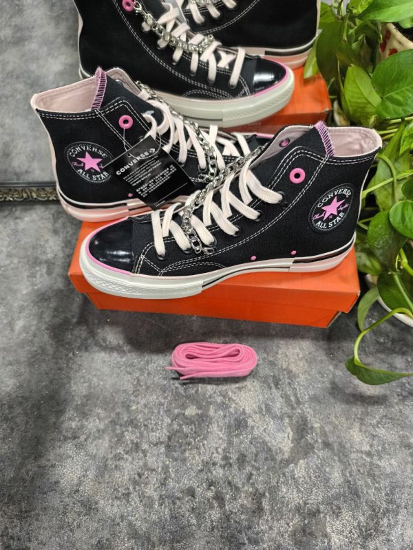 کانورس آل استار ساقدار ۱۹۷۰ صورتی مشکی Converse all star 1970 black pink - Image 3