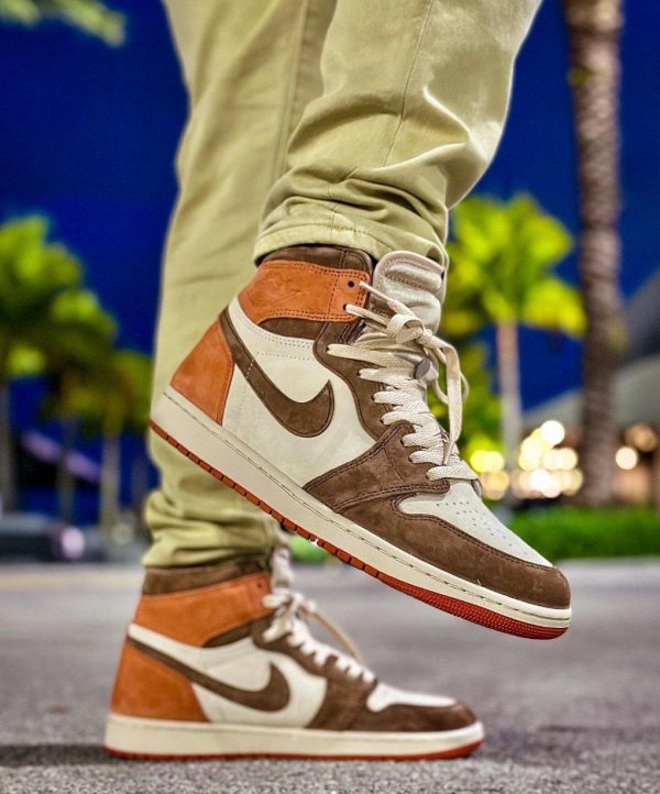 نایک ایر جردن ۱ ساقدار داست کلای نارنجی قهوه ای Nike air jordan 1 high Dusted Clay