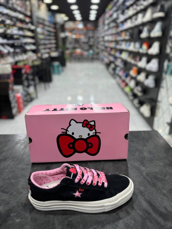 کانورس آل استار بدون ساق ۱۹۷۰ هلو‌ کیتی صورتی مشکی Converse all star 1970 low Hello Kitty - Image 4
