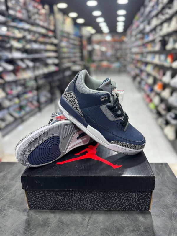 نایک ایر جردن ۳ سورمه ای طوسی Nike air jordan 3 Navy Blue Grey - Image 2