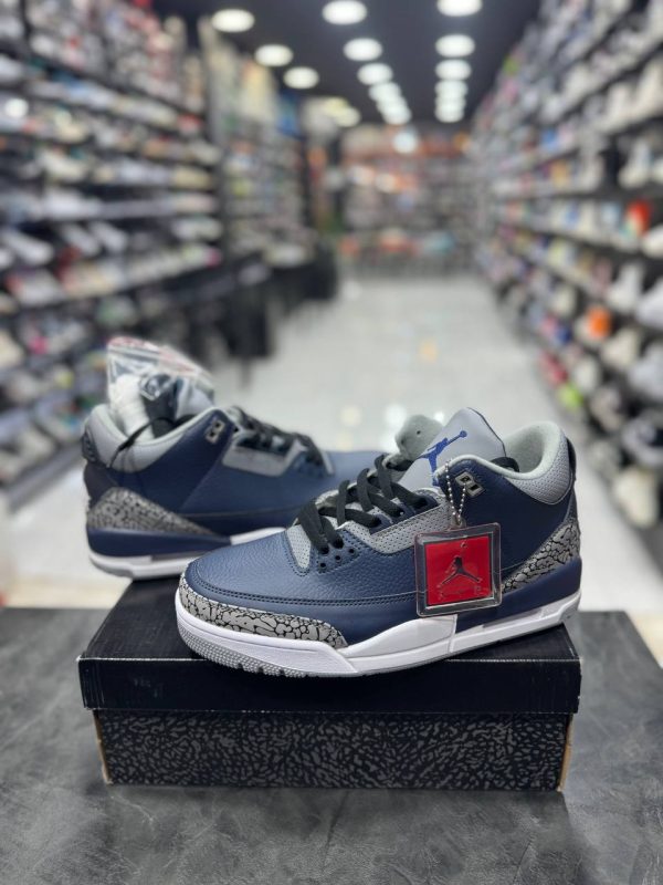 نایک ایر جردن ۳ سورمه ای طوسی Nike air jordan 3 Navy Blue Grey - Image 3