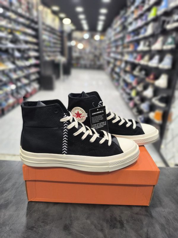 کانورس ساقدار چاک ۷۰ کرافت مشکی Converse Chuck 70 Crafted Leather High Black Egret - Image 2