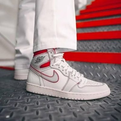 نایک ایر جردن ۱ ساقدار فانتوم جیم کرمی قرمز Nike air jordan 1 high Phantom Gym Red